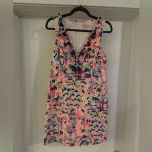Lilly Pulitzer Cabrey Shift Dress in Pina Colada Club Pink with Tassles